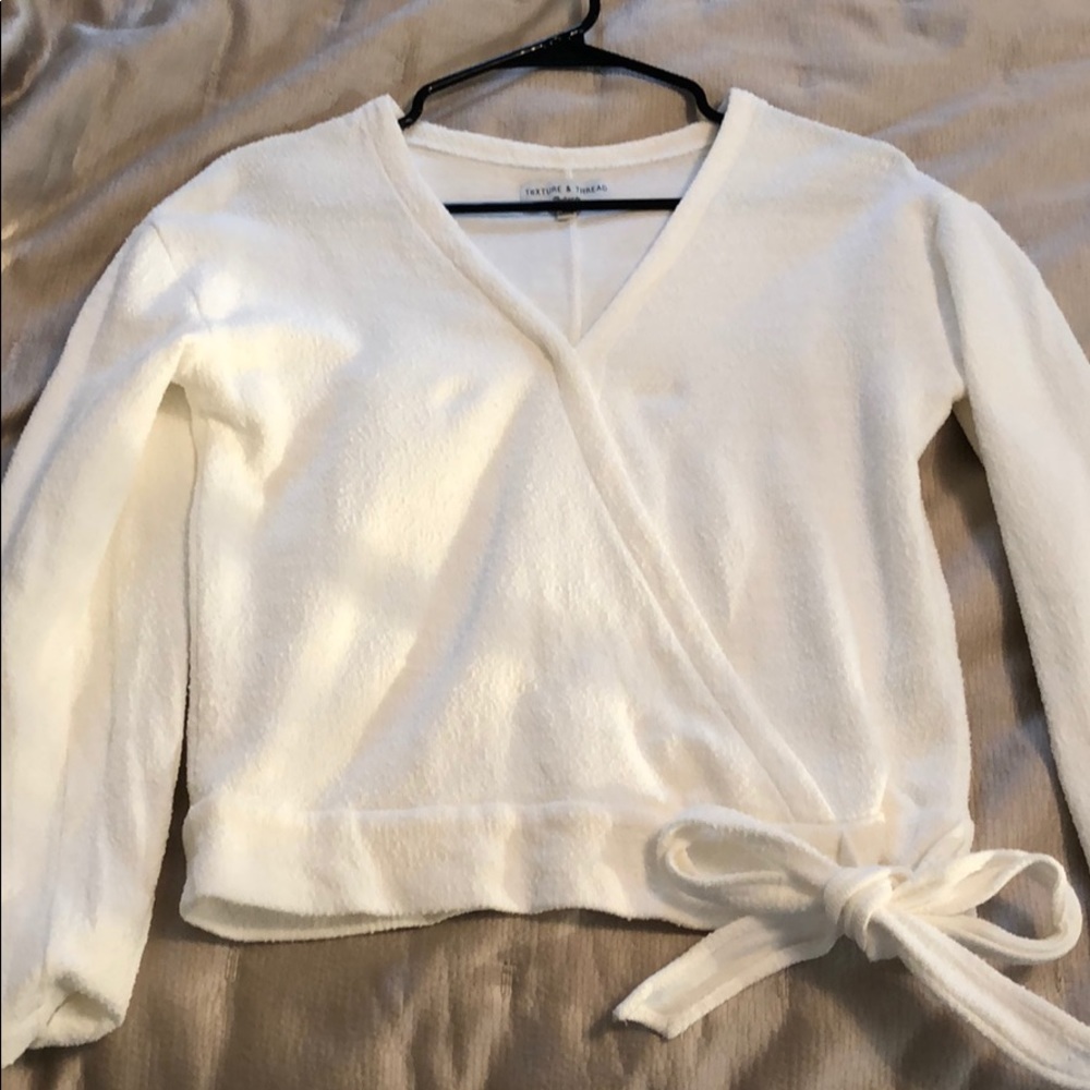 Madewell Texture and Thread Wrap top worn once